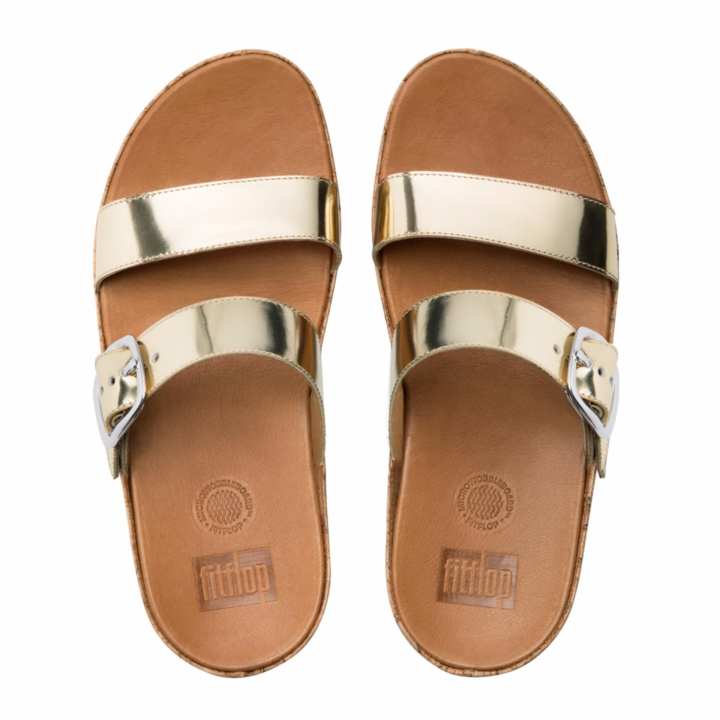 FITFLOP รองเท้าแตะหญิงรุ่น STACK SLIDE สี GOLD