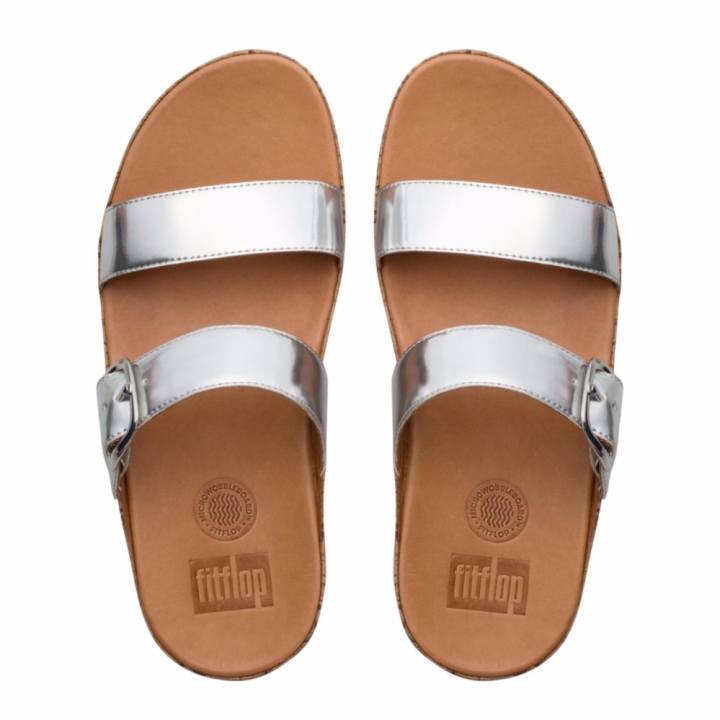 FITFLOP รองเท้าแตะหญิงรุ่น STACK SLIDE สี SILVER