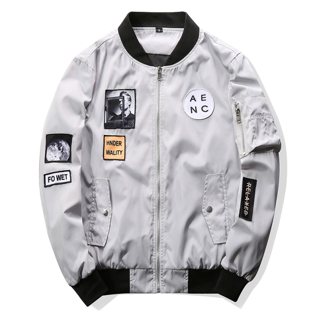 ลดราคา Grandwish Men Letter Printing Jackets Graphic Printing Slim