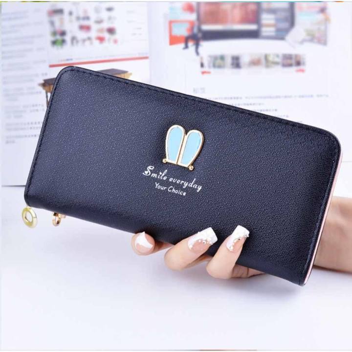 Hero Fashion กระเป๋าเงินผู้หญิง กระเป๋าสตางค์ใบยาว รุ่น rabbit (สีดำ)