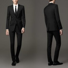 Hi-class Suit ชุดสูท ชาย ทรงเข้ารูป Slim สีดำ (black)