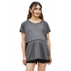 Iammom เสื้อให้นม เสื้อยืดแขนสั้น สีเทาเข้ม