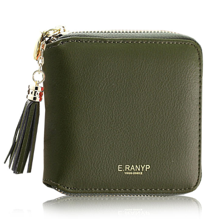 Joying Bag กระเป๋าสตางค์ กระเป๋าเงิน กระเป๋าใส่เหรียญ รุุ่น BA-062 (สีชาเขียว)