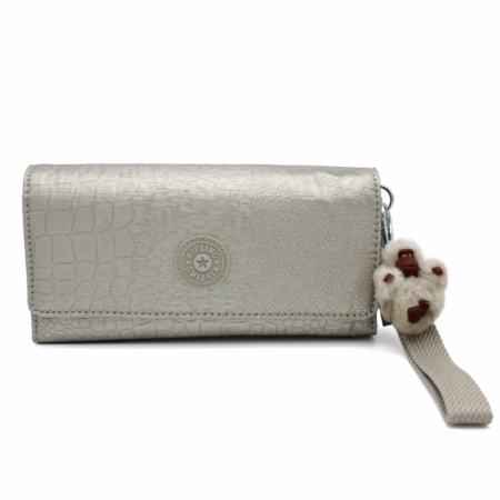 Kipling กระเป๋าสตางค์คล้องแขน No.AC8151 279 SILVER BEIGE SNAKE RUBL GM