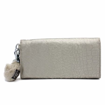 Kipling กระเป๋าสตางค์คล้องแขน No.AC8151 279 SILVER BEIGE SNAKE RUBL GM