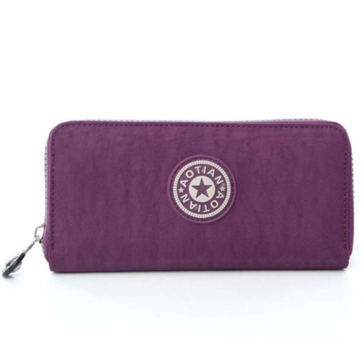 Korea กระเป๋าถือ กระเป๋าสตางค์-ใส่บัตร-ใส่มือถือผ้ากันน้ำ รุ่น B099-3-1สีม่วง