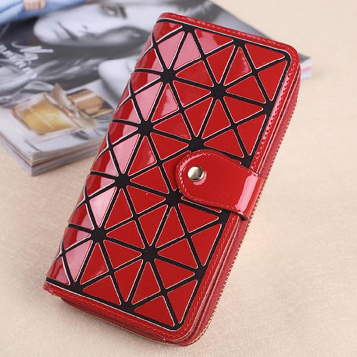 KOREA CL กระเป๋าถือกระเป๋าสตางค์ใบยาว รุ่นB005-9-8สีแดง