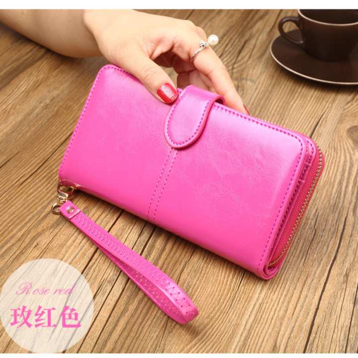 Korea กระเป๋าสตางค์ใบยาว กระเป๋าเงินผู้หญิง กระเป๋าสตางค์ ผู้หญิง รุ่น N0-88(สีดำ)