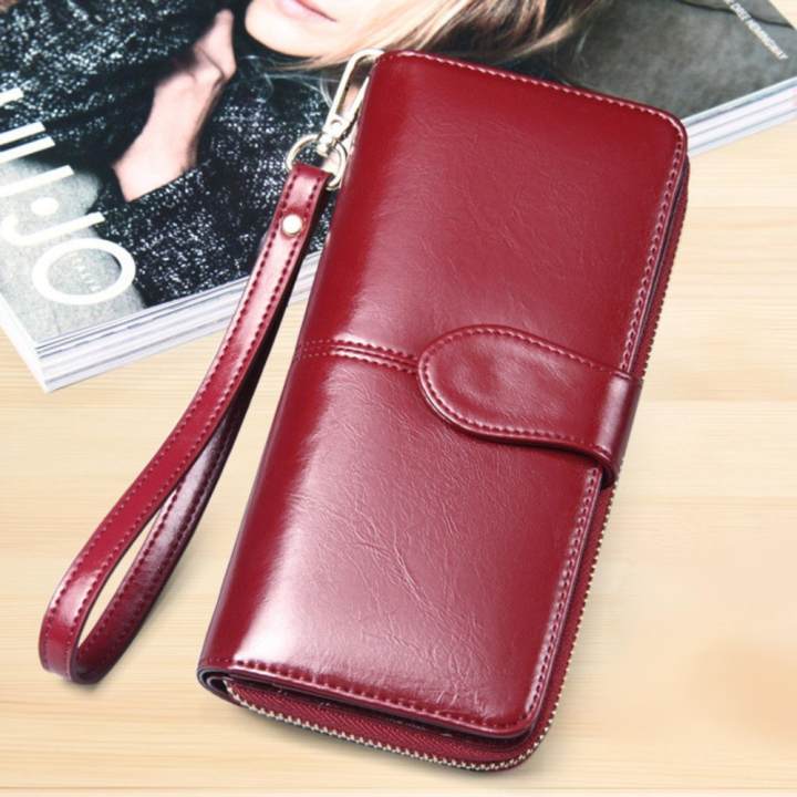 Korea กระเป๋าสตางค์ใบยาว กระเป๋าเงินผู้หญิง กระเป๋าสตางค์ ผู้หญิง รุ่น N0-88(สีแดง)