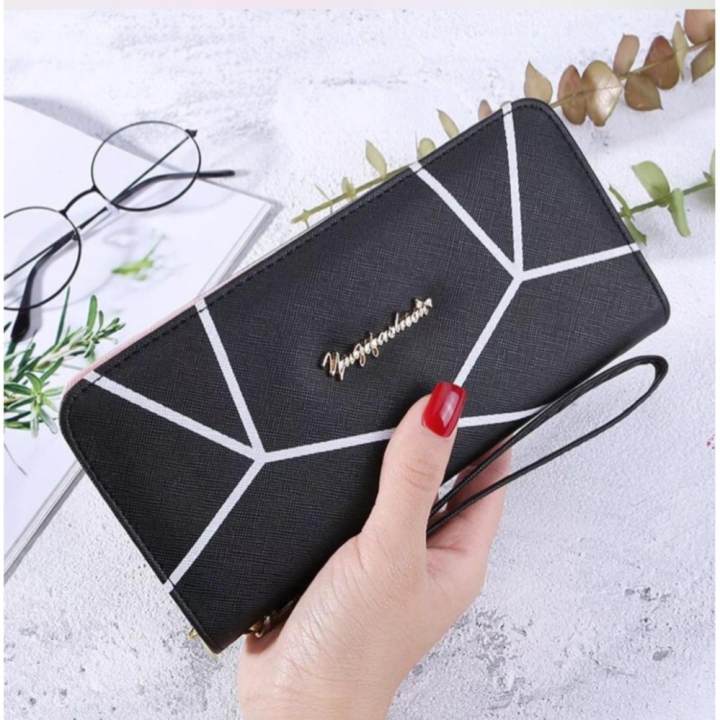 Korea กระเป๋าสตางค์ใบยาว กระเป๋าเงินผู้หญิง กระเป๋าสตางค์ ผู้หญิง รุ่น N0-88(สีน้ำตาล)