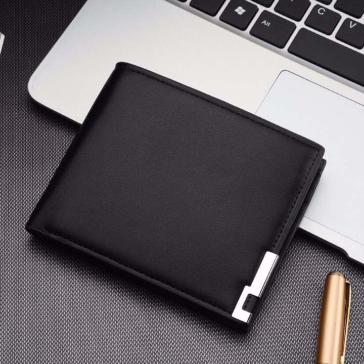 กระเป๋าสตางค์ ผู้ชาย กระเป๋าเงิน กระเป๋าตัง บาง ทรงสั้น Wallet Mens Luxury Leather...