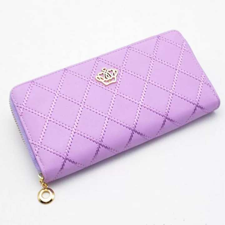 กระเป๋าสตางค์ผู้หญิง กระเป๋าตังค์ผู้หญิง กระเป๋าเงินผู้หญิง กระเป๋าแฟชั่นผู้หญิง กระเป๋าใบยาว มีสายคล้องแขน ( สีม่วง ) Wallet...
