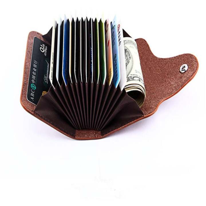 Kuhong Genuine Leather Aluminum Wallet RFID Blocking Pocket Holder Credit...