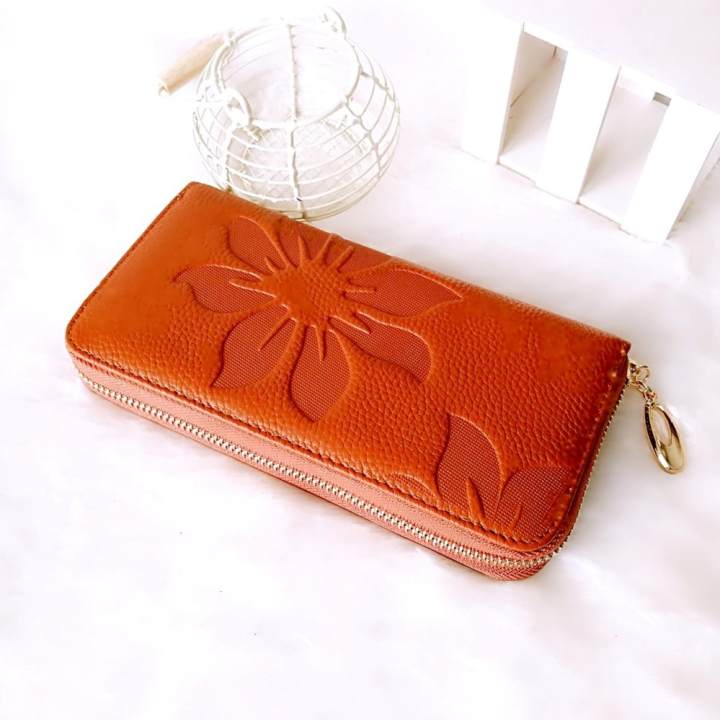 Leather Inc กระเป๋าสตางค์หนังแท้ใบยาว รุ่น B005-22-6 (สีน้ำตาลแทน)