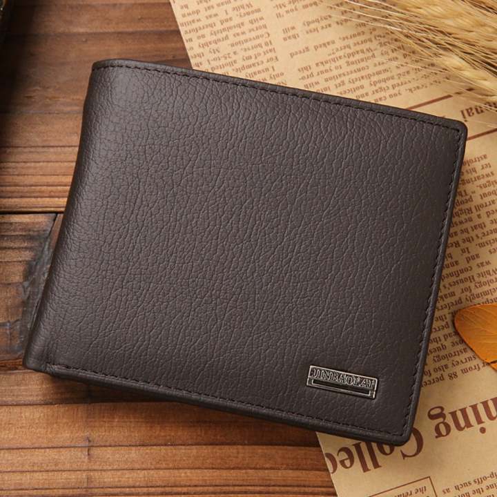 Leather Inc Jinaolai กระเป๋าสตางค์2พับมีช่องใส่เหรียญ หนังแท้ รุ่น B-55526-1(สีน้ำตาล)