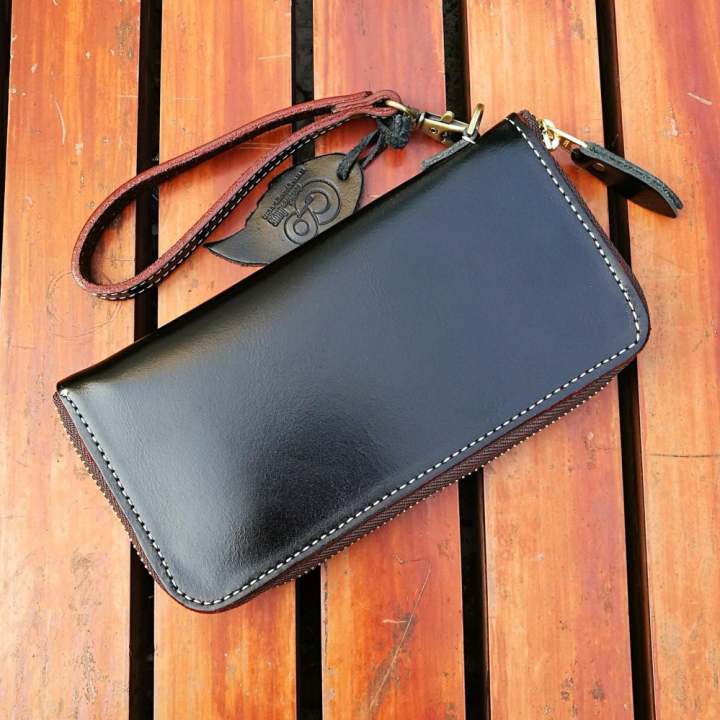 Leather inc กระเป๋าสตางค์ใบยาวหนังแท้cco รุ่น B005-21 (สีดำ)
