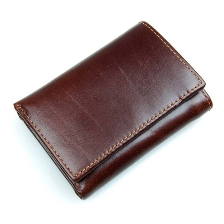 Leather lnc กระเป๋าสตางค์ 3พับหนังแท้ รุ่น B-55599-1A-สีน้ำตาล