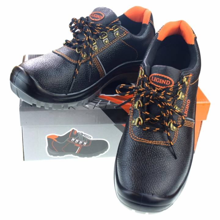 LEGEND: รองเท้าเซฟตี้ รุ่นรีเจ้นด์ หนังแท้อัดลาย พื้นพียู High Density กันไฟฟ้าสถิตย์ กันน้ำมันทนทาน ดีไซน์คลาสิก