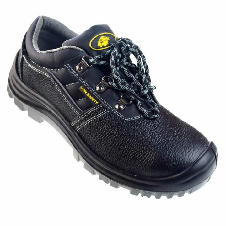 LION RUN รองเท้าเซฟตี้ หนังแท้อัดลาย พื้นพียู แถบสะท้อน เบา