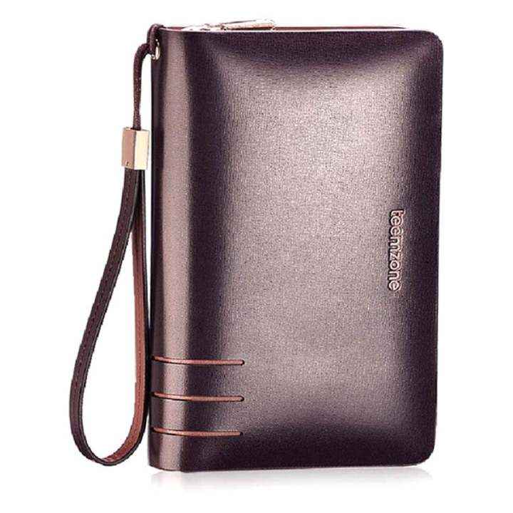 Man Rewards กระเป๋าสตางค์หนังแท้ WL-T3310 (สีน้ำตาลใบใหญ่) PP