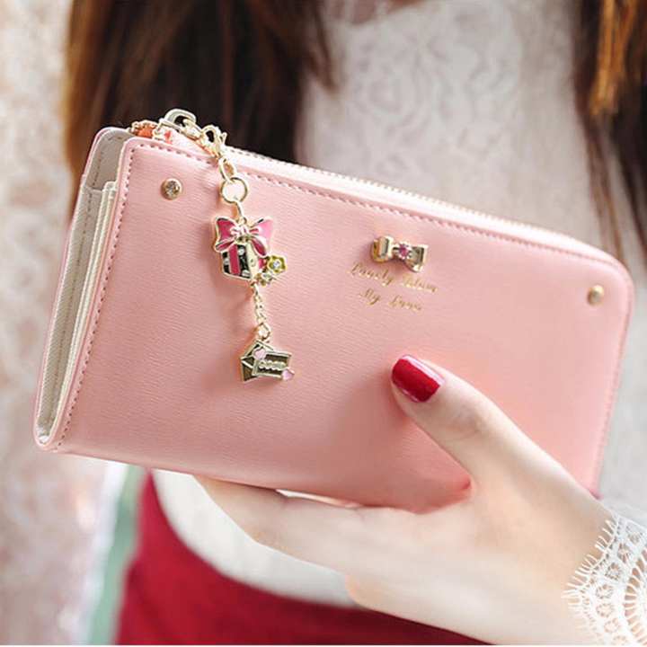 Maylin Bags กระเป๋าสตางค์ใบยาว กระเป๋าเงินผู้หญิง กระเป๋าสตางค์ ผู้หญิง รุ่น MW-039 (ชมพู)