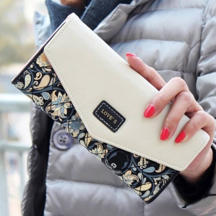 Maylin Bags กระเป๋าสตางค์ใบยาว ผู้หญิง กระเป๋าสตางค์น่ารัก กระเป๋าเงินผู้หญิง รุ่น MW-016 (สีดำ/สีขาว)