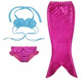 Mermaid Swiming Children Bikini Set ชุดนางเงือก เซ็ท 3 ชิ้น รุ่น Pink-Blue (สีฟ้า-ชมพู) สี สีฟ้า