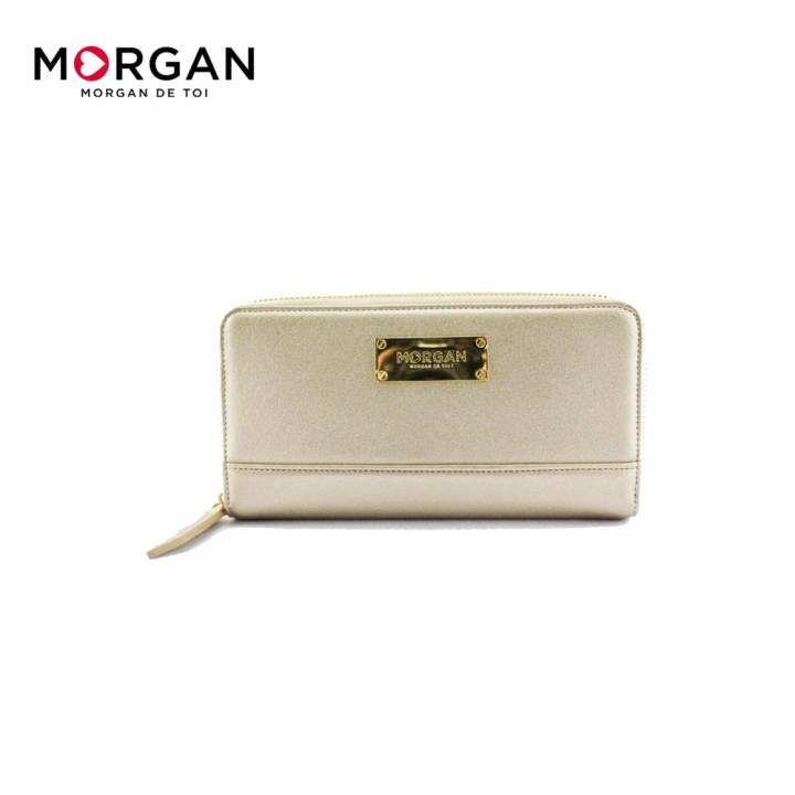 Morgan กระเป๋าสตางค์ ใบยาว ซิบรอบ รุ่น Julie 01 (GOLD) สีทอง