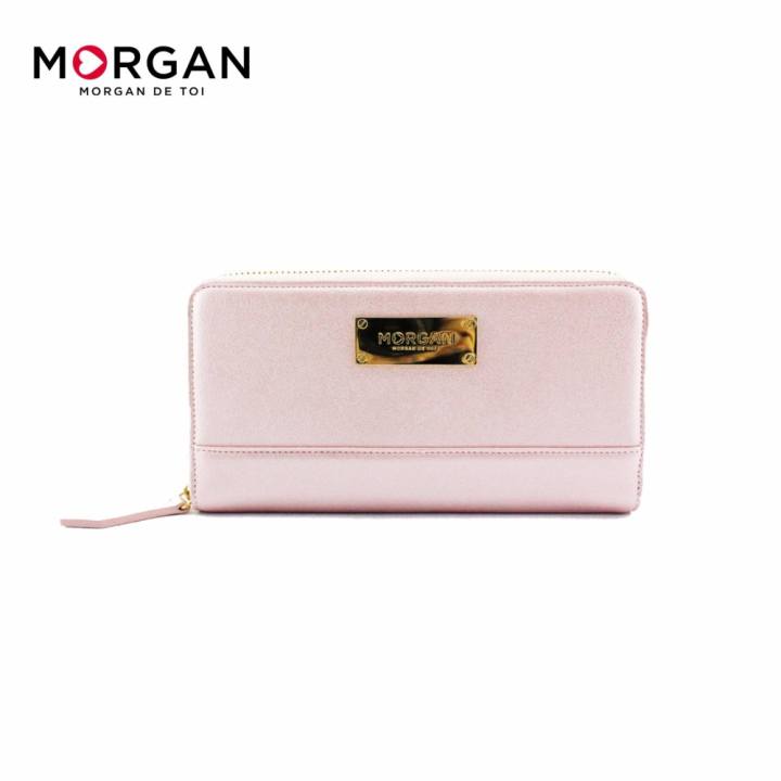 MORGAN กระเป๋าสตางค์ ใบยาว ซิปรอบ รุ่น JUNO 01 สี PINK