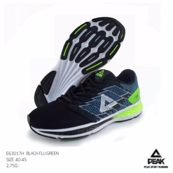 PEAK รองเท้า วิ่ง มาราธอน Marathon ระบายอากาศ พีค Running Shoe รุ่น E63017H - Black/Green