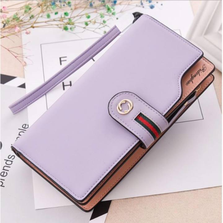 กระเป๋าสตางค์ผู้หญิง กระเป๋าตังค์ผู้หญิง กระเป๋าเงินผู้หญิง สีม่วง