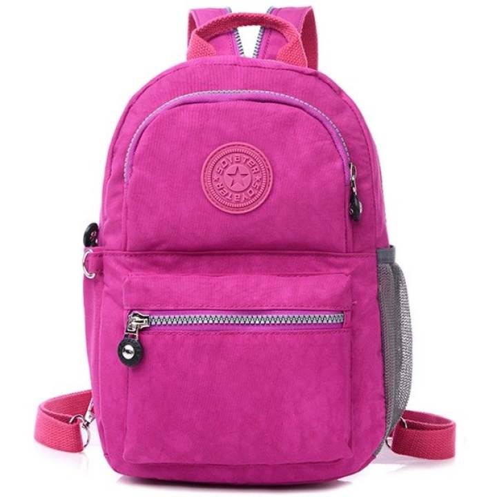 RICHCOCO กระเป๋าเป้สะพายหลัง Nylon leisure Backpack (Fuchsia)