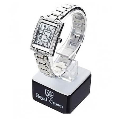 Royal Crown นาฬิกาข้อมือผู้หญิง สายสแตนเลส ประดับเพชร รุ่น 6306  - Silver