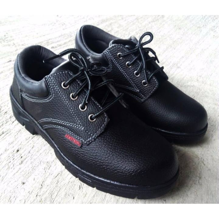 Safety shoes รองเท้าเซฟตี้ หนังแท้ พื้นยางกันลื่น หัวเหล็ก พื้นเสริมแผ่นเหล็ก