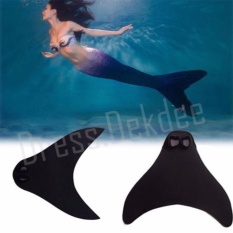 Swimming Kids Adults Mermaid Diving Monofin Swimmable Tails Fin ตีนกบ สำหรับใส่ ชุดนางเงือก ไซส์เด็ก(สีดำ)