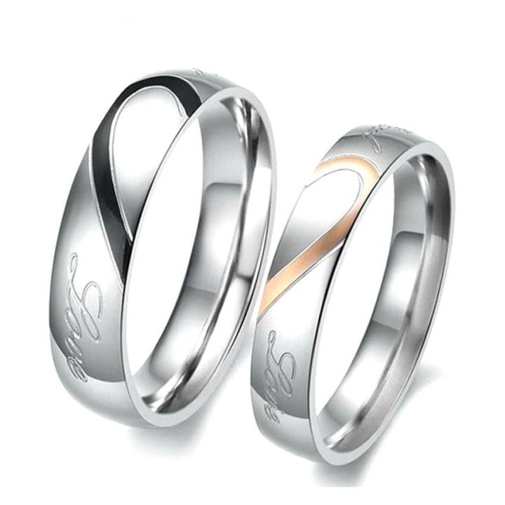 TANITTgems แหวนคู่ แหวนคู่รักแบบรวมหัวใจ รุ่น TNCR004