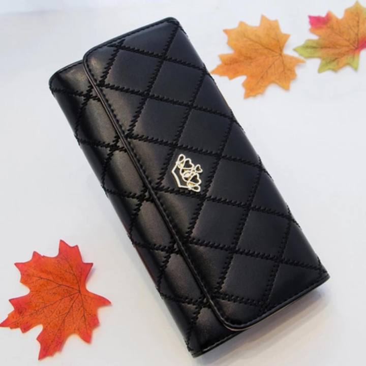 Togo shop กระเป๋าสตางค์ใบยาว กระเป๋าเงินผู้หญิง กระเป๋าตังตามวันเกิด รุ่น (ดำ)