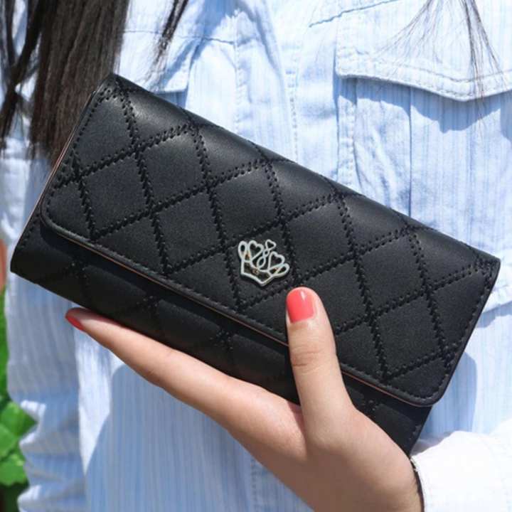 Togo shop กระเป๋าสตางค์ใบยาว กระเป๋าเงินผู้หญิง กระเป๋าตังตามวันเกิด รุ่น (ดำ)