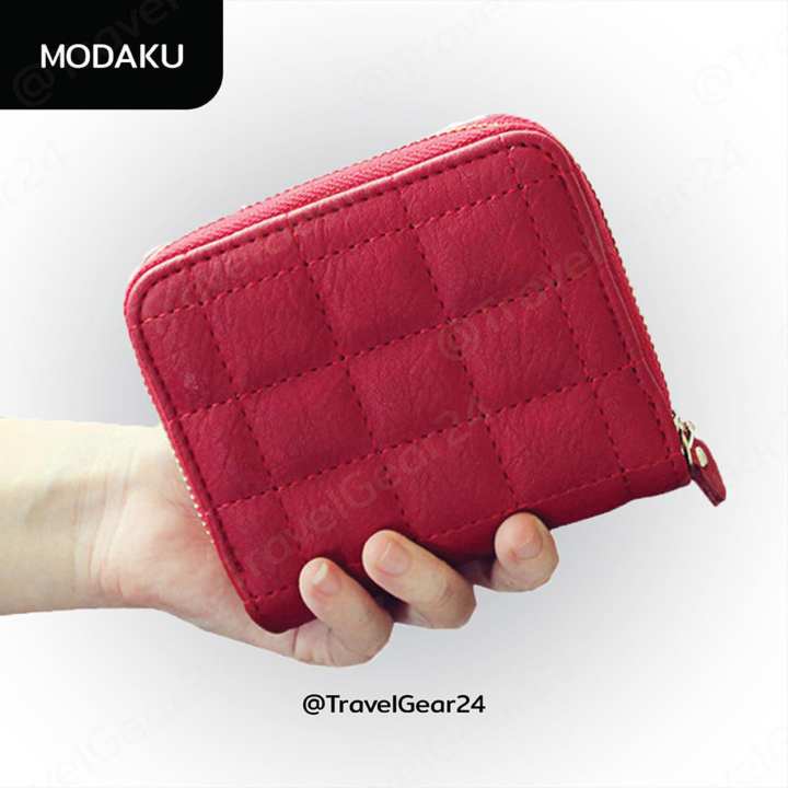 TravelGear24 กระเป๋าสตางค์ กระเป๋าสตางค์แฟชั่นผู้หญิงทรงสั้น Wallet Short (ฺRed/สีแดง)