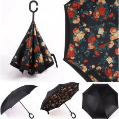 ร่มกันแดด กันฝน กัน Uv กลับด้านได้ มีที่คล้องมือ มีหลากหลายแบบ (classic Rose) By Shoppy