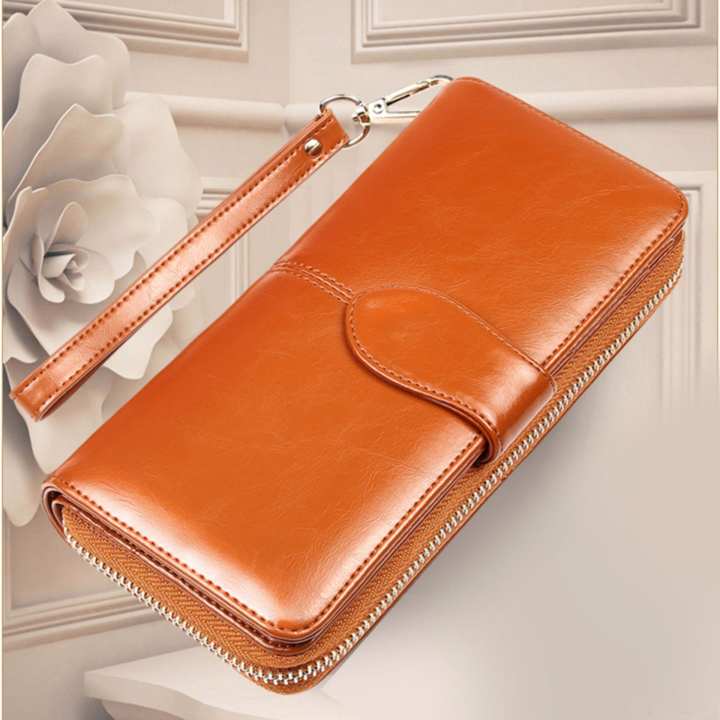 Wichu Bag กระเป๋าเงินผู้หญิง กระเป๋าสตางค์ ใบยาว กระเป๋าสตางค์ตามวันเกิด รุ่น LW-062 (สีน้ำตาล)