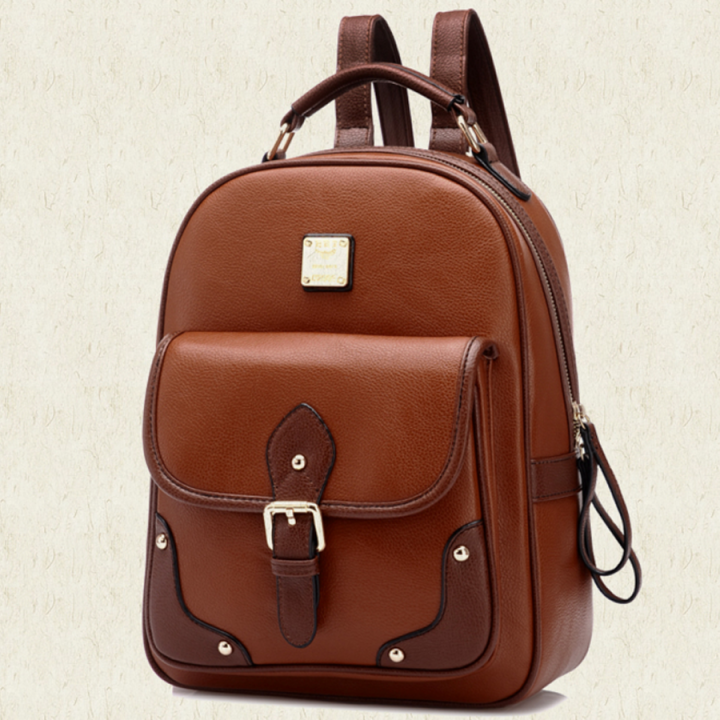 Wichu Bag กระเป๋าสะพายหลัง ผู้หญิง กระเป๋าแฟชั่น กระเป๋าเป้เกาหลี รุ่น LP-019 (สีน้ำตาล)