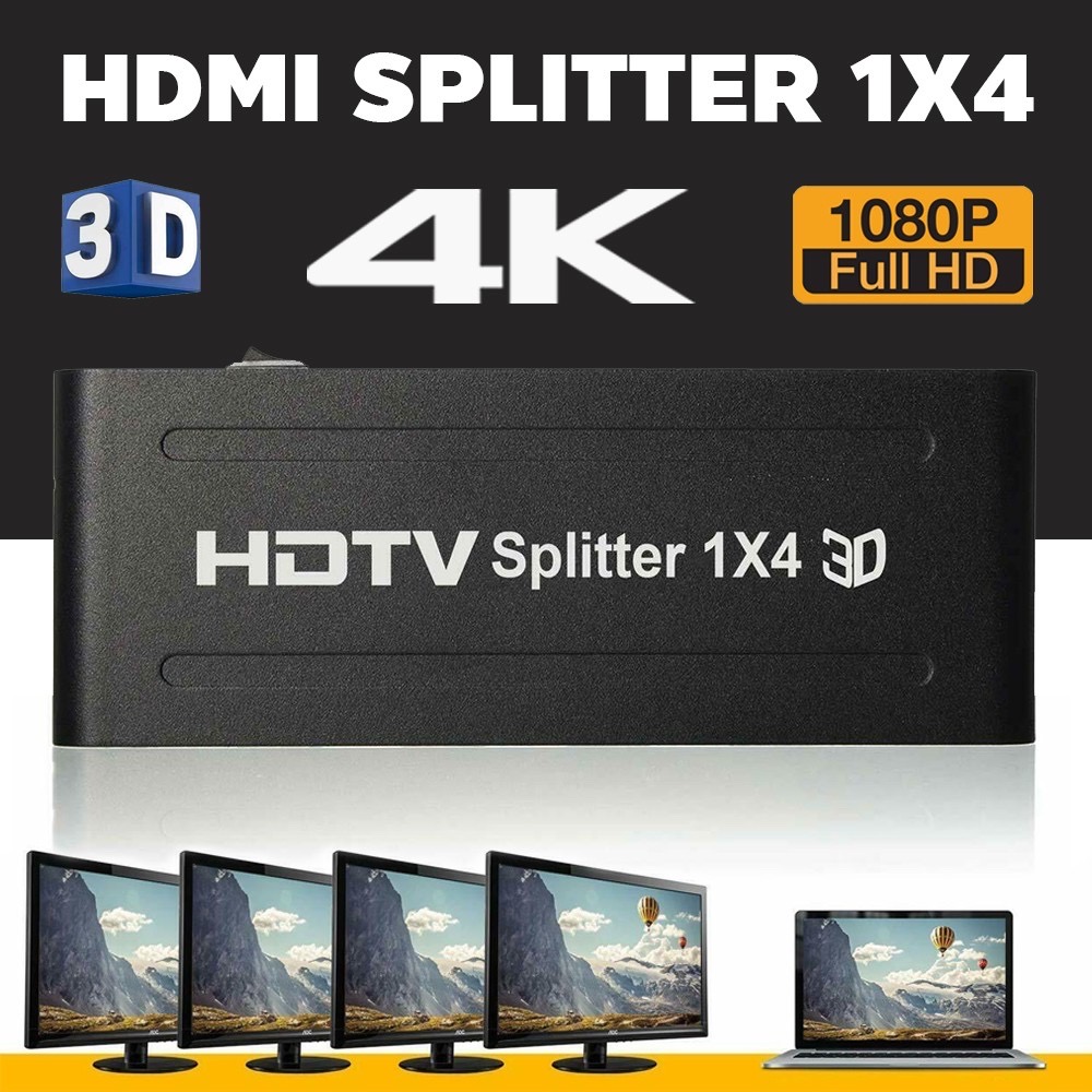hdmi splitter เข้า1ออก4จอ FULL HD 3D 1080p เวอร์ชั่น1.4adapter power