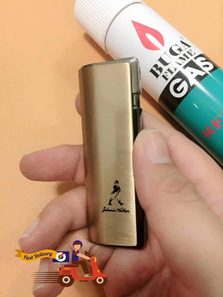 ไฟแช็คแก๊ส johnnie walker ทรงแปลกใหม่ เติมแก๊สได้ ปรับระดับได้ วัสดุคุณภาพสูง ฟรีแก๊สกระป๋อง