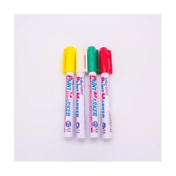 ปากกาเพ้นท์ อาร์ทไลน์ หัวเข็ม 0.8 มม. ชุด 4 ด้าม (สีขาว, เขียว,  เหลือง, แดง) เขียนได้ทุกพื้นผิว