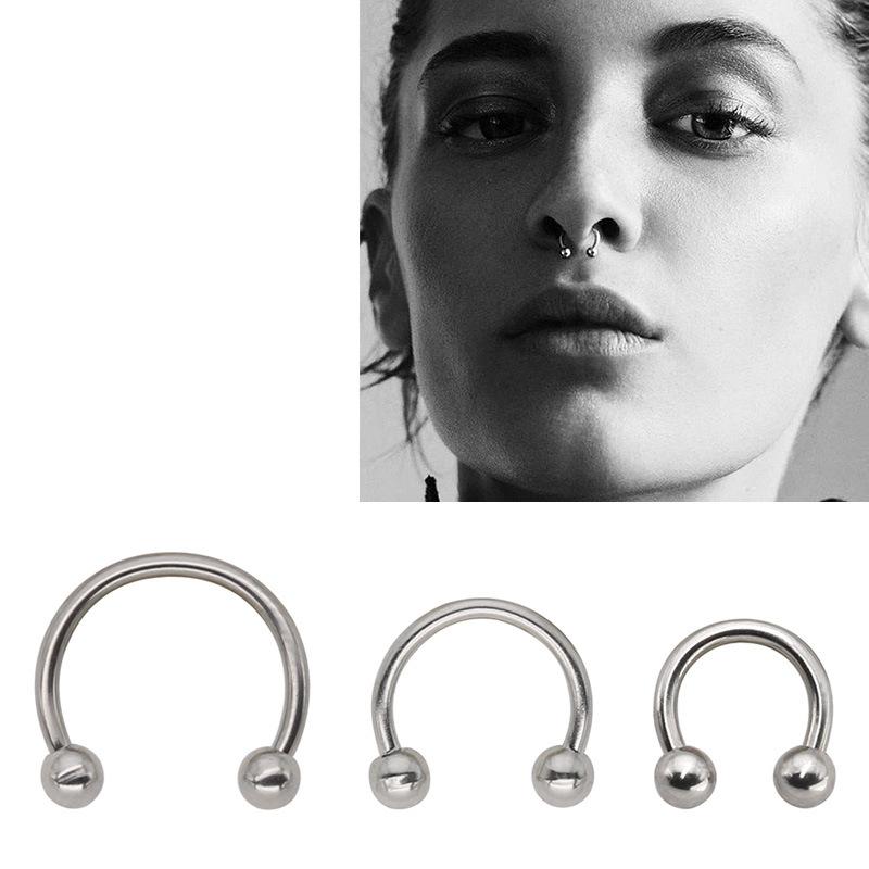 ห่วงจมูก ตุ้มหู จิว ห่วงปวก Invisible No Ear Hole Earrings Clip Nose Ring Belly Button Ring For Unisex Punk Wind Accessories - 1 ชิ้น