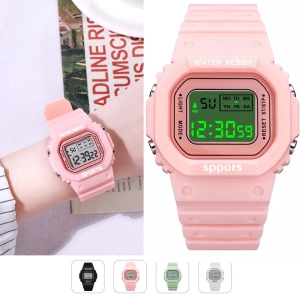 สินค้า องสว่างนาฬิกาดิจิทัลสำหรับผู้หญิงมัลติฟังก์ชั่แฟชั่นU Nisexนักเรียนสาวนาฬิกาข้อมืออิเล็กทรอนิกส์