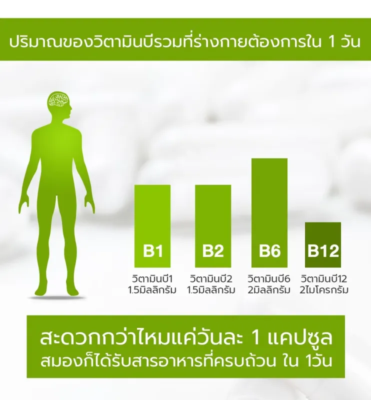 ภาพสินค้าแพคคู่ Clover Plus Multi B+ Ginkgo อาหารเสริม สารสกัดจากใบแปะก๊วย วิตามินบี สำหรับบำรุงสมอง ความจำ ระบบประสาท ป้องกันอัลไซเมอร์ 1ขวด/30แคปซูล x2 ขวด จากร้าน Gifto Store บน Lazada ภาพที่ 4