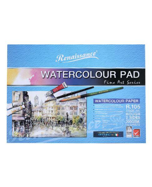 สมุด RENAISSANCE Watercolour Pad Fine art series R.105 ชนิดหยาบ 200 แกรม 210x297 mm (15 Sheet.)