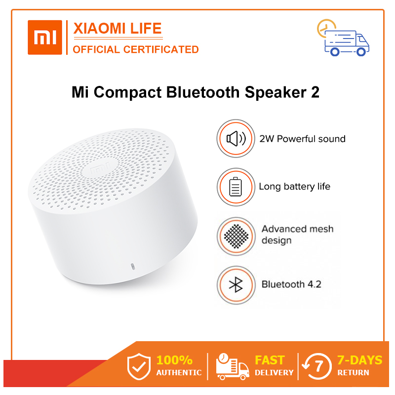 Xiaomi Mi Compact Bluetooth Speaker 2 White ลำโพงบรูทูธ ลำโพงmi ลำโพงบลูทูธแบบพกพา ลำโพงไร้สาย (ประกันศูนย์ไทย1 ปี) เครื่องเสียงไร้สายแบบพกพา มินิ /52g/4 hours use